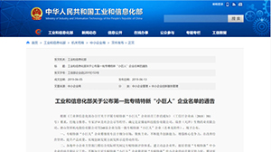 天瑞公司入选全国第一批专精特新“小巨人”企业